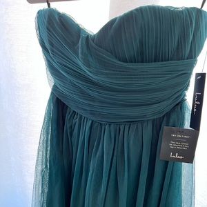 Lulus Emerald Green Tulle Strapless Skater Dress